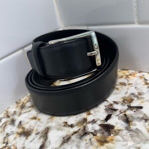 Simonnot Godard Men's Black Leather Belt